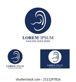 sense of  hearing or ear  icon logo vector