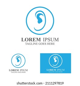 sense of  hearing or ear  icon logo vector