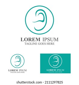 sense of  hearing or ear  icon logo vector