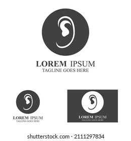 sense of  hearing or ear  icon logo vector
