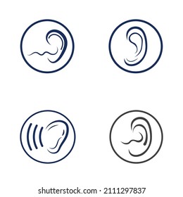 sense of  hearing or ear  icon logo vector
