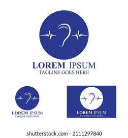 sense of  hearing or ear  icon logo vector