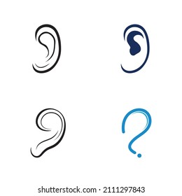 sense of  hearing or ear  icon logo vector