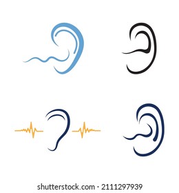 sense of  hearing or ear  icon logo vector