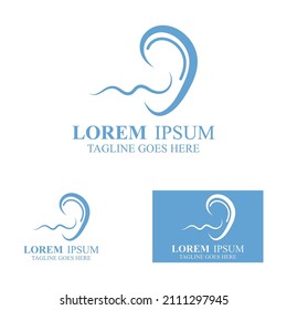 sense of  hearing or ear  icon logo vector