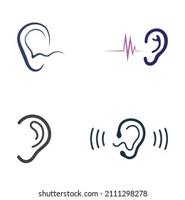 sense of  hearing or ear  icon logo vector