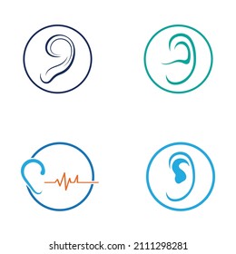 sense of  hearing or ear  icon logo vector