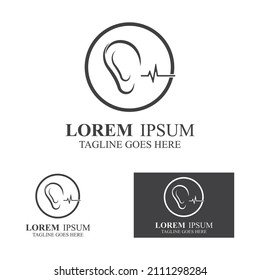 sense of  hearing or ear  icon logo vector