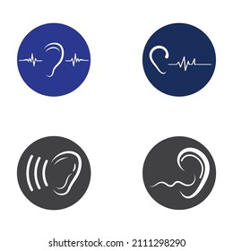 sense of  hearing or ear  icon logo vector