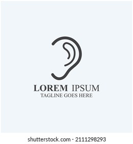 sense of  hearing or ear  icon logo vector