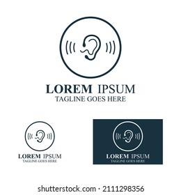 sense of  hearing or ear  icon logo vector