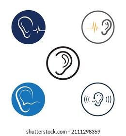 sentido de la audición o del icono del oído vector