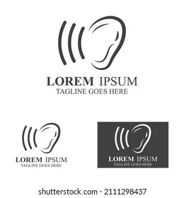 sense of  hearing or ear  icon logo vector