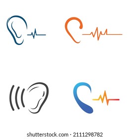 sense of  hearing or ear  icon logo vector