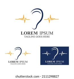 sense of  hearing or ear  icon logo vector
