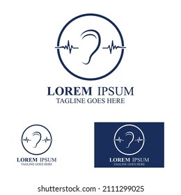 sense of  hearing or ear  icon logo vector