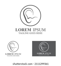 sense of  hearing or ear  icon logo vector
