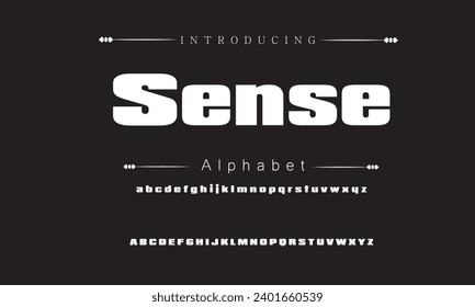 Sense Modern Bold Font. Sans Serif Font. Regular Italic Uppercase Lowercase Typography urban style alphabet fonts for fashion, sport, technology, digital, movie, logo design, vector illustration