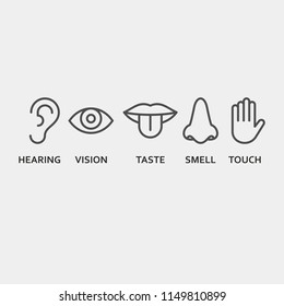 Sense Organs Flat Vector Icons