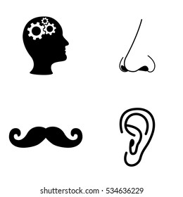 the sense organs icons vector set