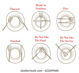 Sense of placing of flatware.Vector illustration.