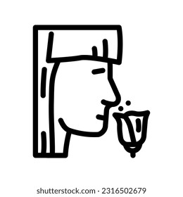 sense smell line icon vector. sense smell sign. isolated contour symbol black illustration