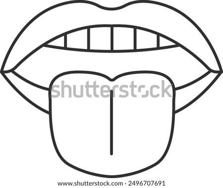 sense of taste. tongue icon vector