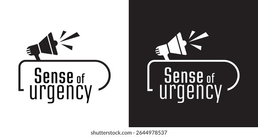 sense of urgency text vector