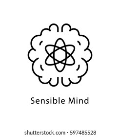 Sensible Mind Vector Line Icon 