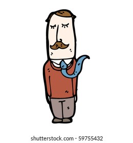 sensible mustache man cartoon