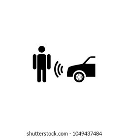 Sensing System Assist. Flat Vector Icon. Simple black symbol on white background