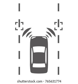 Sensing system of vehicle icon. Autonomous car.