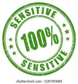 Sensitive 100 vector stamp illustration isolated on white background