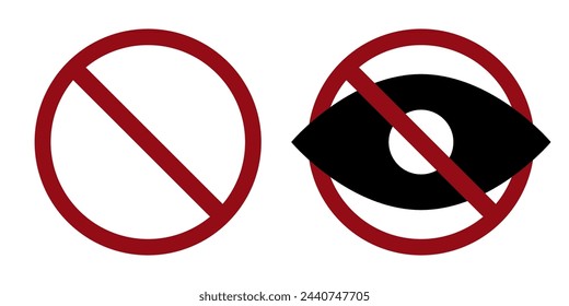 sensitive content ban prohibit icon. Not allowed banned content. Forbidden