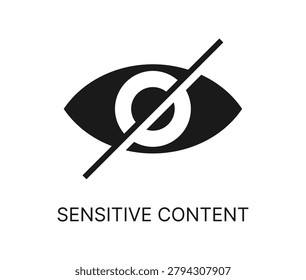 Sensitive content, censored data icon or symbol. Graphic restricted media pictogram, sensitive content or data video sign. Censored photo warning icon