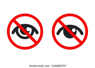 Sensitive content. Eye warning icon. Illustration vector