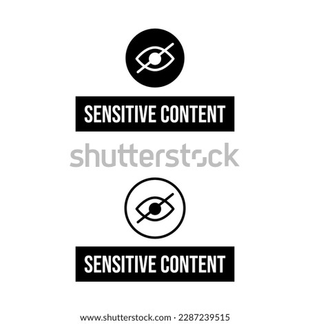 Sensitive content harmful not suitable icon label sign design vector