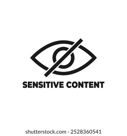 sensitive content hidden logo design concept idea with eye icon