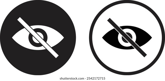 Ícone de conteúdo confidencial definido em dois estilos . Ícone invisível . Ícone e vetor ocultos