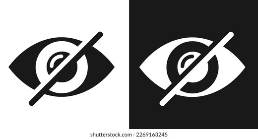 Vector de icono de contenido sensible en estilo de línea. Símbolo de signo ocular cruzado. Ilustración del vector