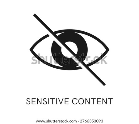 Sensitive content, restricted photo icon or symbol. Hidden password or data video icon, sensitive content or photo warning sign. Graphic restricted media symbol