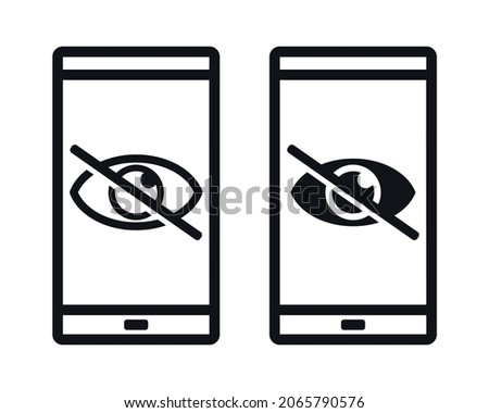 Sensitive content sign on the smartphone screen. Hide view. Explicit content. Illustration vector