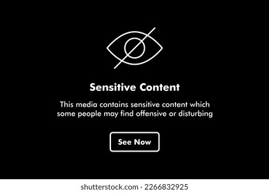 Sensitive Content vector icon set. Sign Warning template for social media. Explicit or Inappropriate content symbol svg