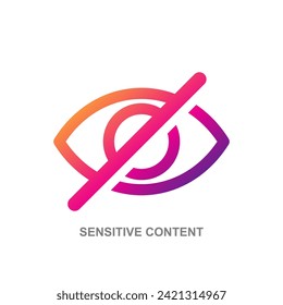 Sensitive Contents. Sensitive Content icon design vector. Eye icons. Sensitive content logo similar design. Trendy and modern censored Icon symbols for Apps, Logos, Templates, videos, and websites