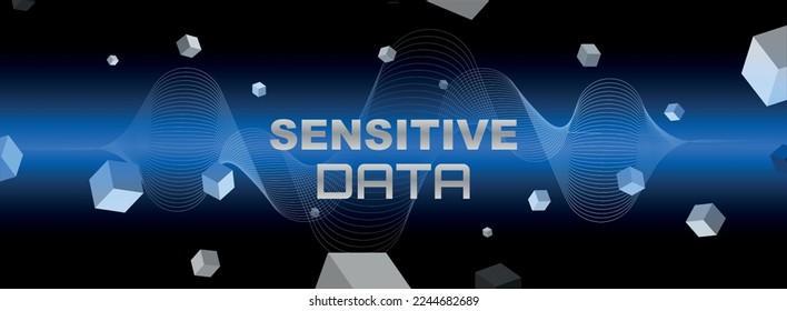 sensitive data sign on black background
