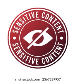 Sensitive Icon, Data Badge, Confidential Information Badge, Password Hiding Symbol For Privacy And Safety, Online Protection, Cyber Security Design Elements, Sensitive Content Vector Illustration