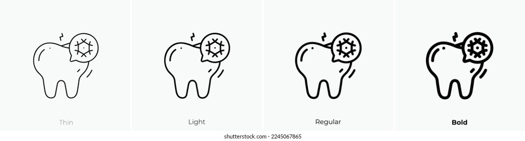 sensitive icon. Thin, Light Regular And Bold style design isolated on white background