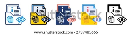 Sensitive Information Icon Set Multiple Style Collection Vector Illustration
