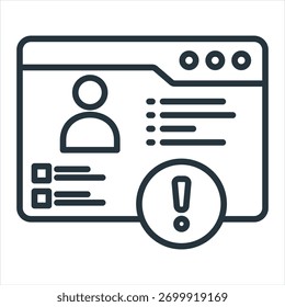 Sensitive Information Outline Icon Vector Illustration