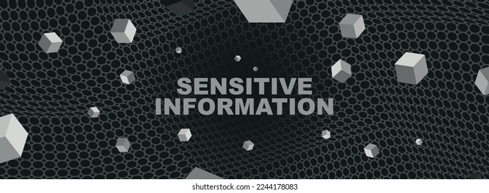 sensitive information sign on black background